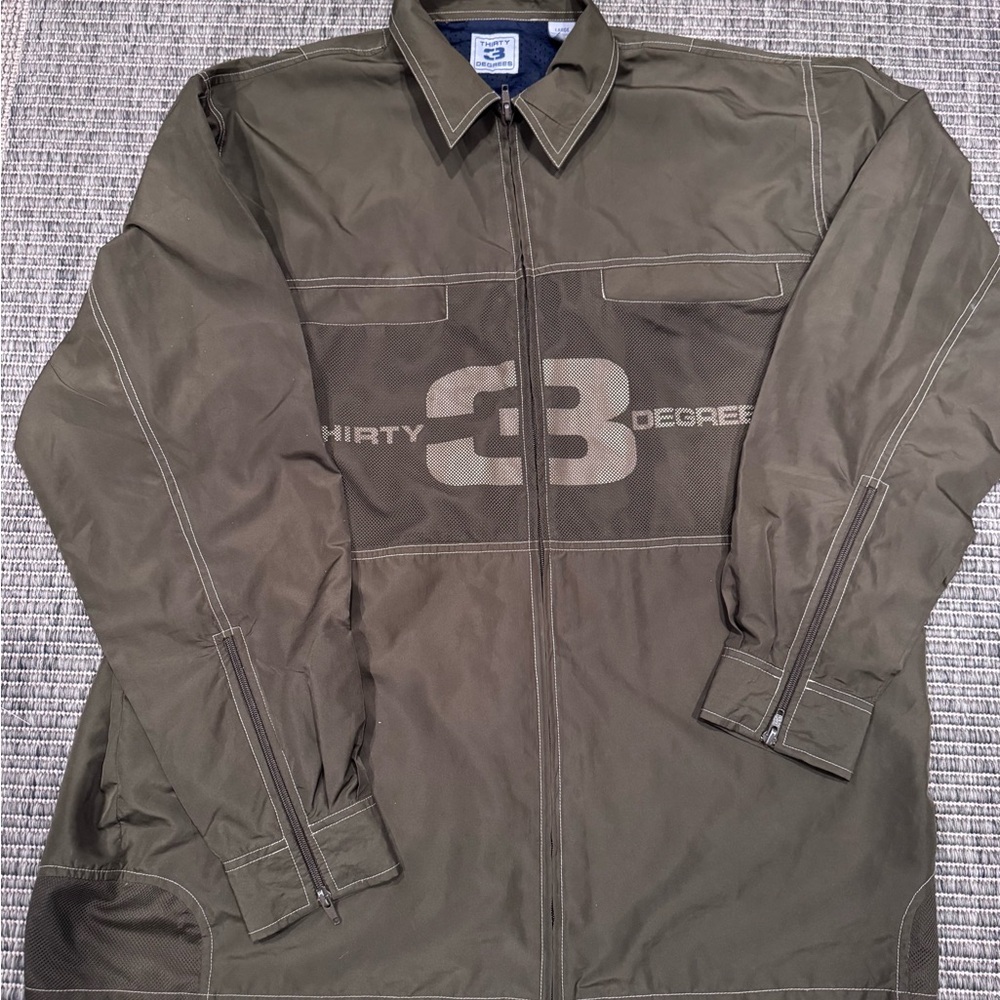 33Degrees Men's  Zip-Up Lightweight Shirt Jacket